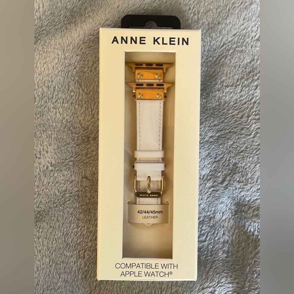 White leather Apple Watch band